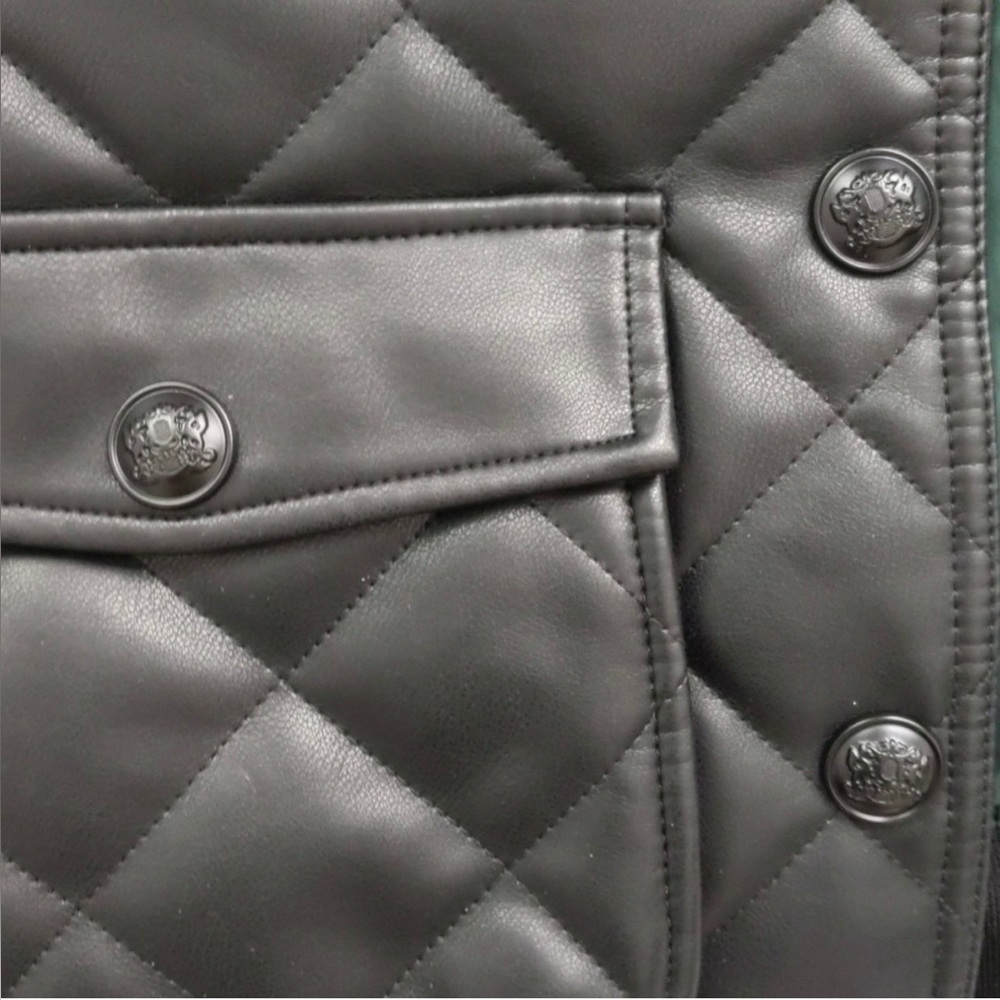 Rebecca Minkoff Diamond Quilted Faux Leather Bomber Jacket. SZ:S Like New. - Picture 4 of 5